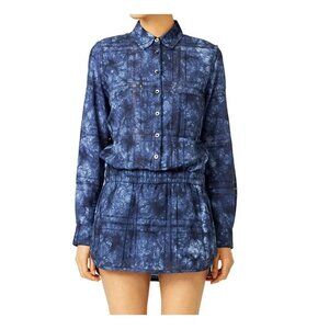 Thakoon blue Romper jumpsuit dress country blue denim print size 6 NWT